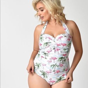 Flamingo Halter One piece swimsuite
